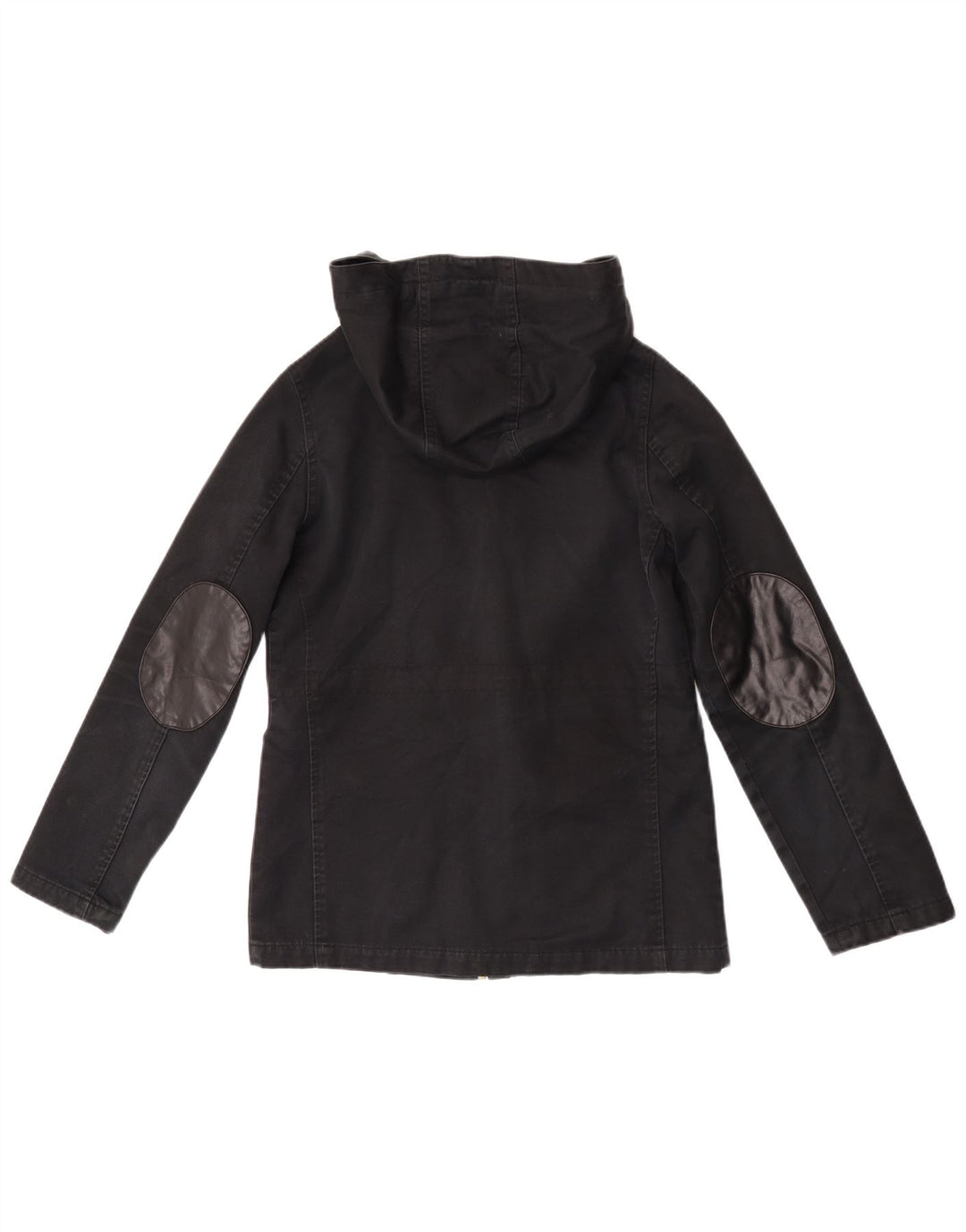 Jachetă bomber cu glugă Topshop pentru femei UK 8, bumbac negru mic