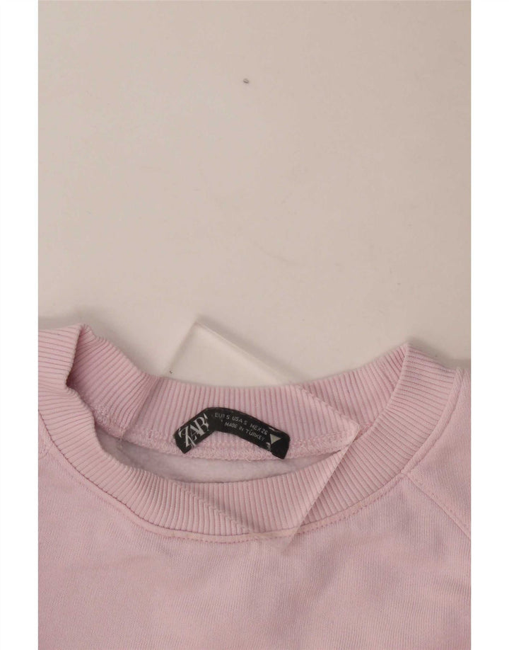 Pulover Oversized Crop pentru Damă Zara UK 10 Mic Roz