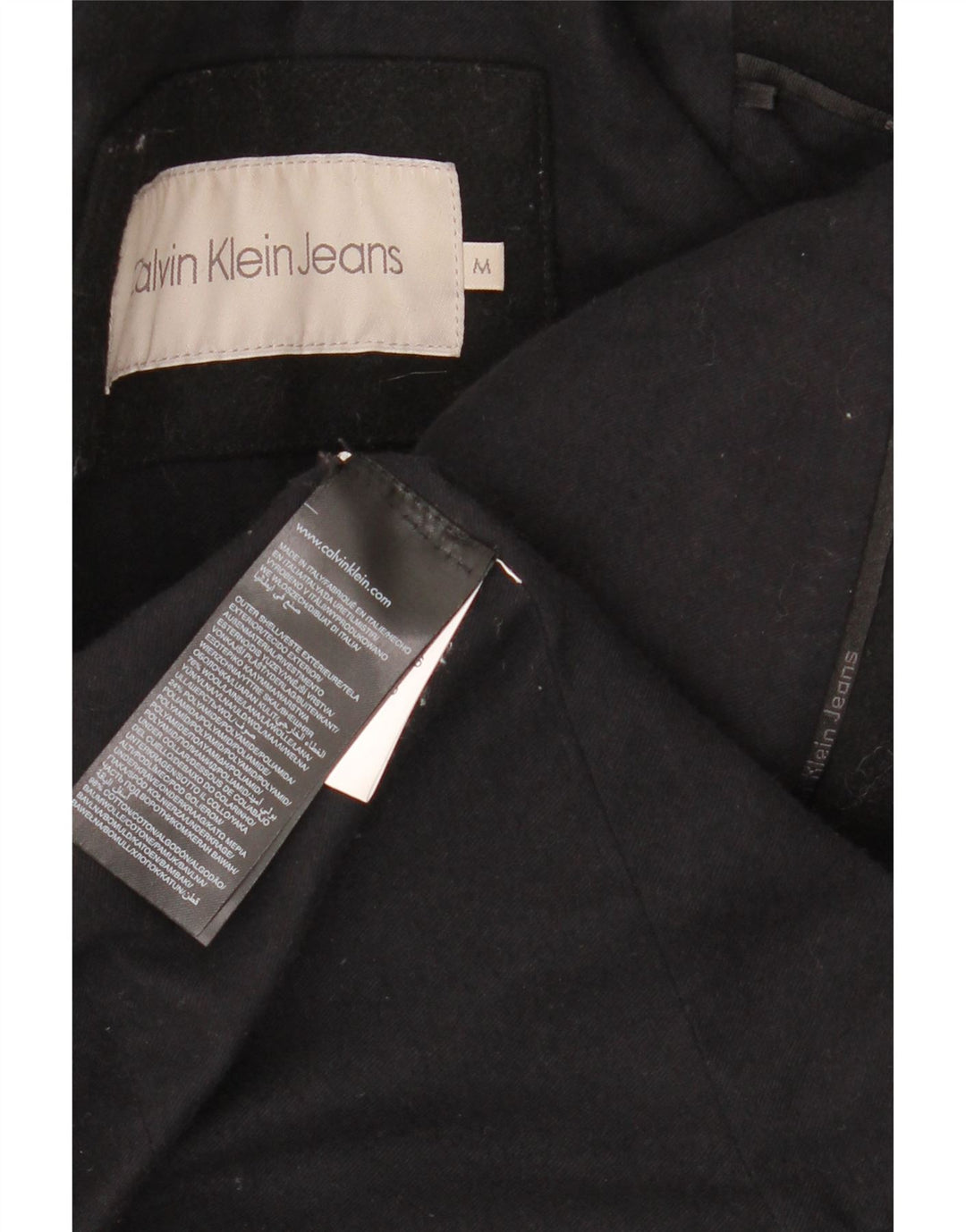 CALVIN KLEIN JEANS Palton pentru femei UK 14 Lână neagră medie