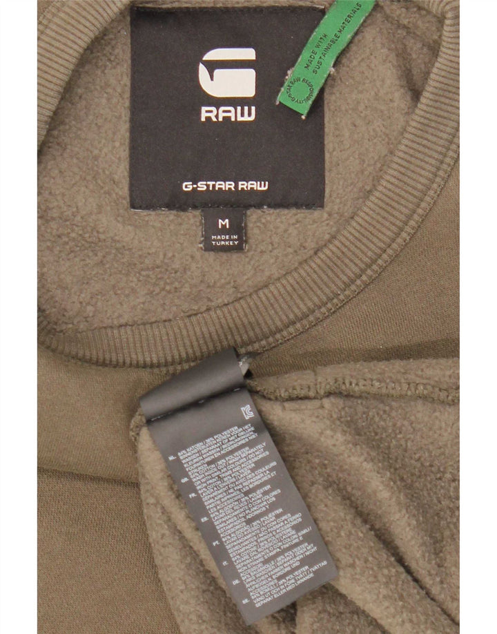 Hanorac grafic pentru bărbați G-Star Pulover Medium Kaki Bumbac