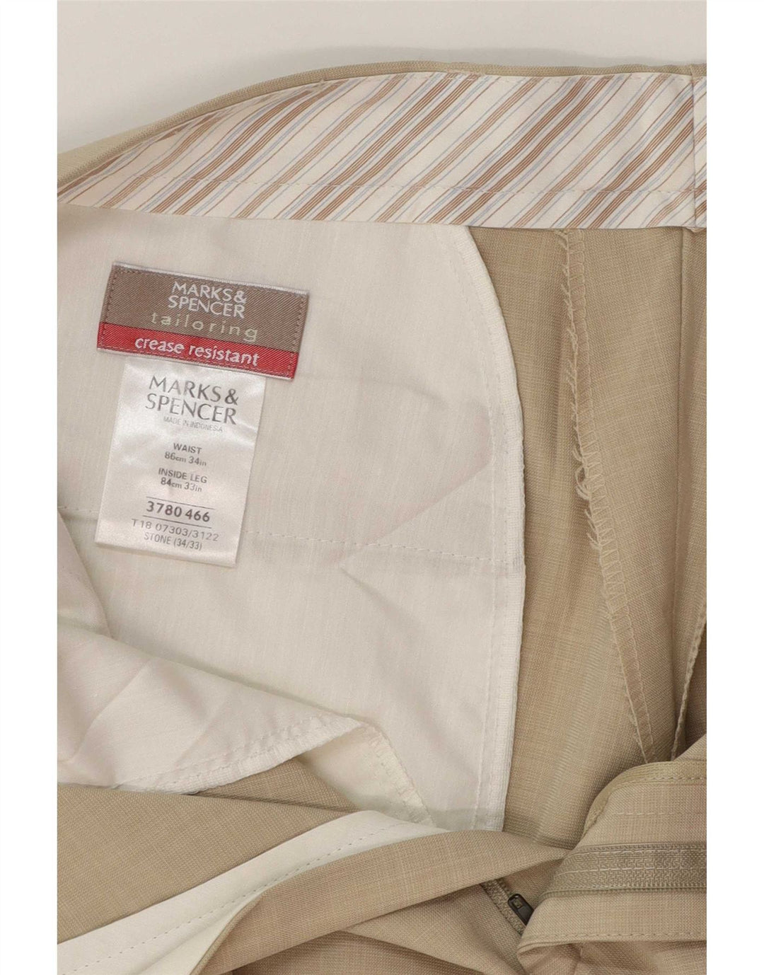 Marks & Spencer Pantaloni drepți pentru bărbați L34 L28 poliester bej