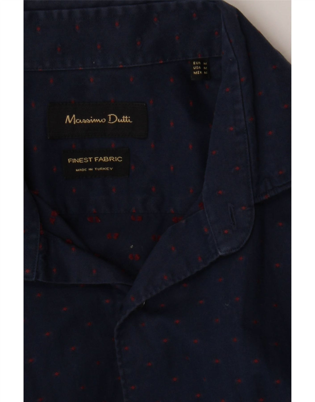 MASSIMO DUTTI Mens Shirt Medium Navy Blue Spotted Vintage Massimo Dutti and Second-Hand Massimo Dutti from Messina Hembry 