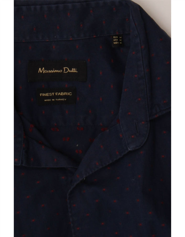 MASSIMO DUTTI Mens Shirt Medium Navy Blue Spotted Vintage Massimo Dutti and Second-Hand Massimo Dutti from Messina Hembry 