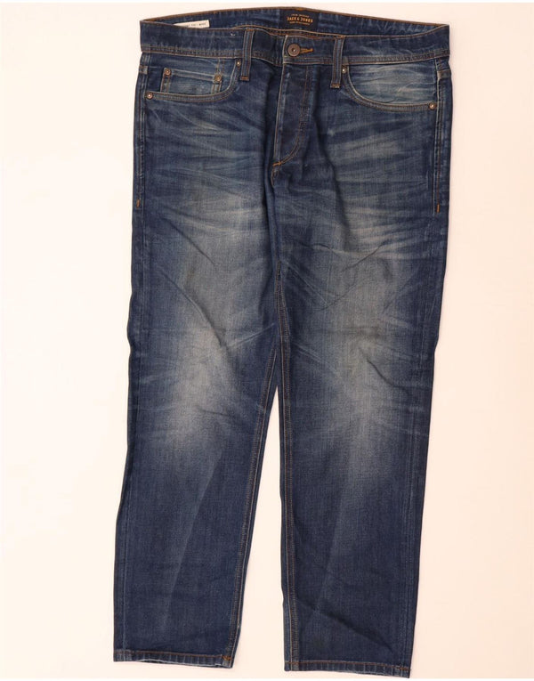 Blugi Jack & Jones Mike drepte pentru bărbați W34 L30 bumbac albastru
