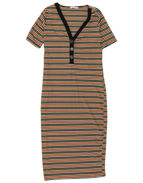 Rochie tricou Trafaluc pentru femei Zara UK 10 Mic, cu dungi multicolore