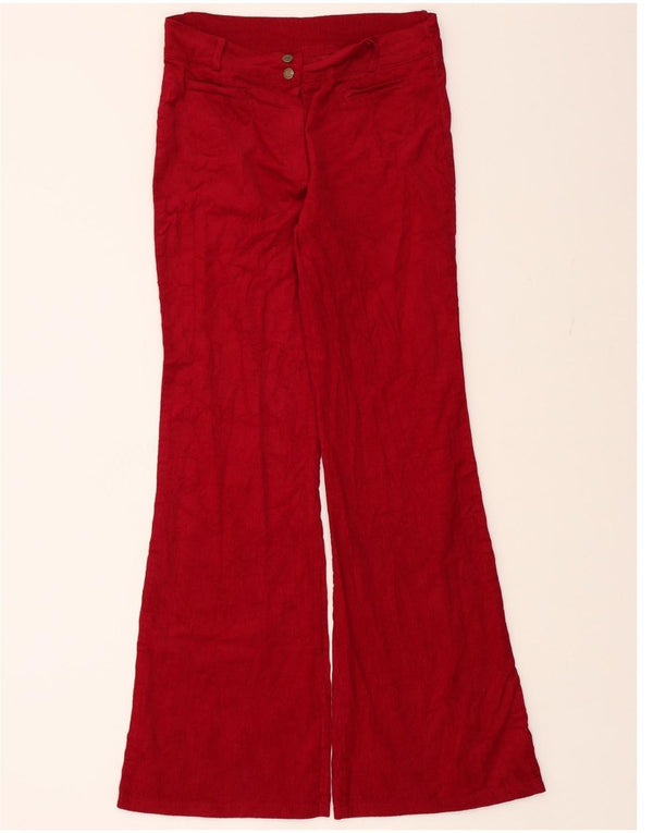 VINTAGE Girls High Waist Corduroy Trousers 15-16 Years W30 L32 XL Burgundy