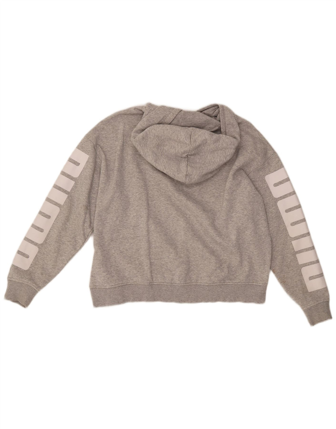 Pulover cu glugă supradimensionat cu grafic PUMA pentru femei UK 16 mare bumbac gri