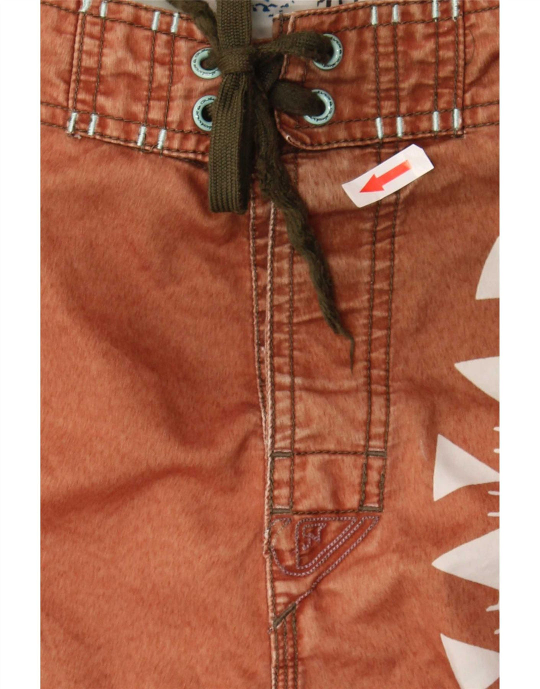 Pantaloni scurți de înot grafic Quiksilver pentru bărbați, maro mediu, poliester geometric
