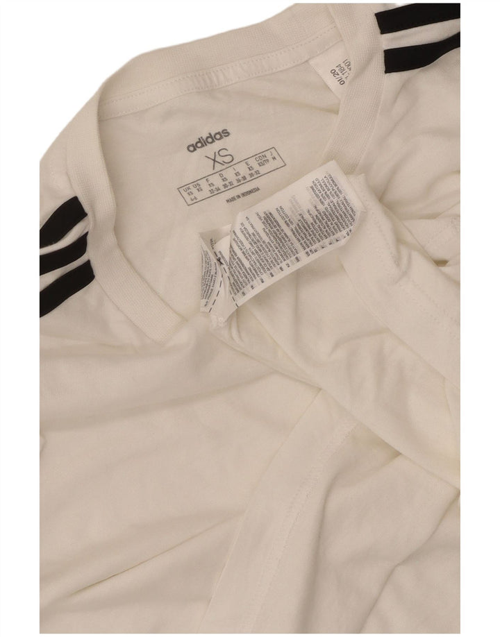 Tricou ADIDAS Crop Oversized pentru femei UK 4/6 XS Bumbac alb