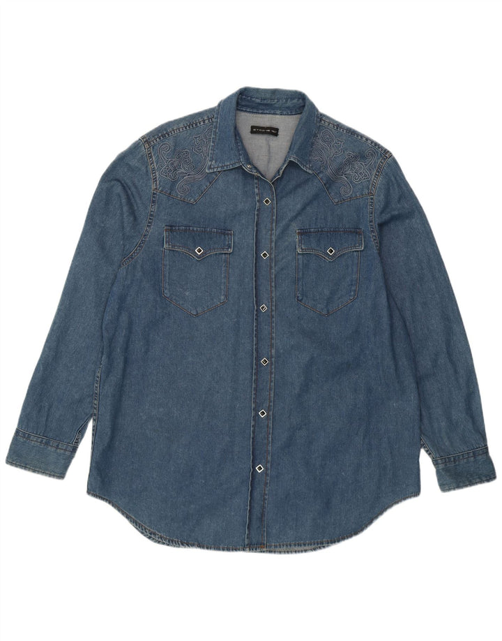 Cămașă supradimensionată Etro pentru femei IT 46 Bumbac Floral Albastru Mare