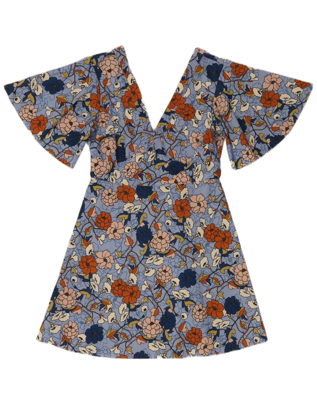 Rochie A-Line Liliac Liliac Zara UK 12 Medium Blue Floral