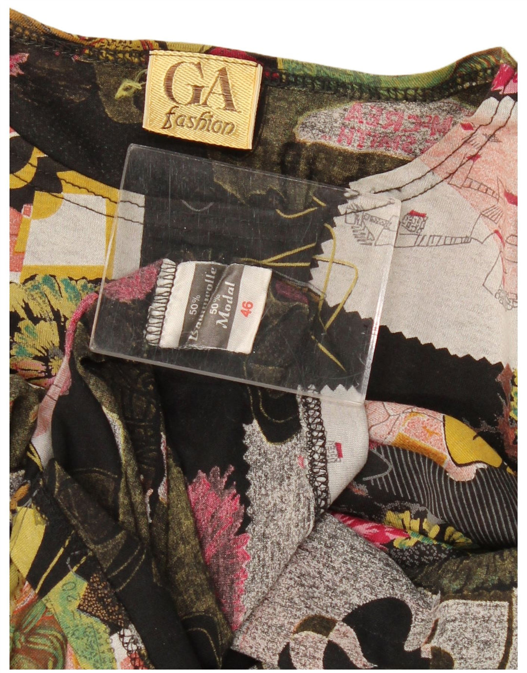 VINTAGE Tricou cu grafic pentru femei Top EU 46 XL Bumbac multicolor