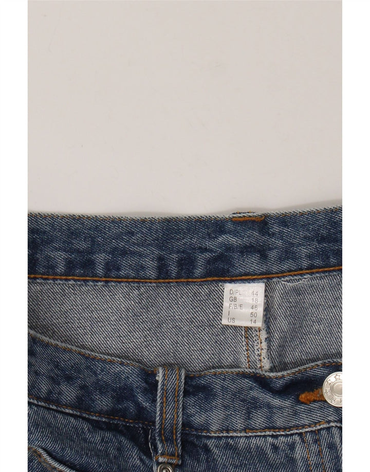 Fusta de blugi cu talie înaltă pentru femei VINTAGE UK 18 XL W32 Albastru