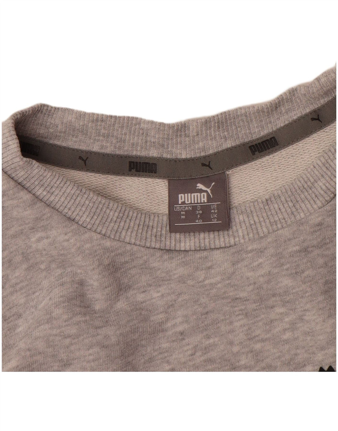 Pulover cu grafic pentru femei Puma, UK 12, bumbac cu pete, gri mediu