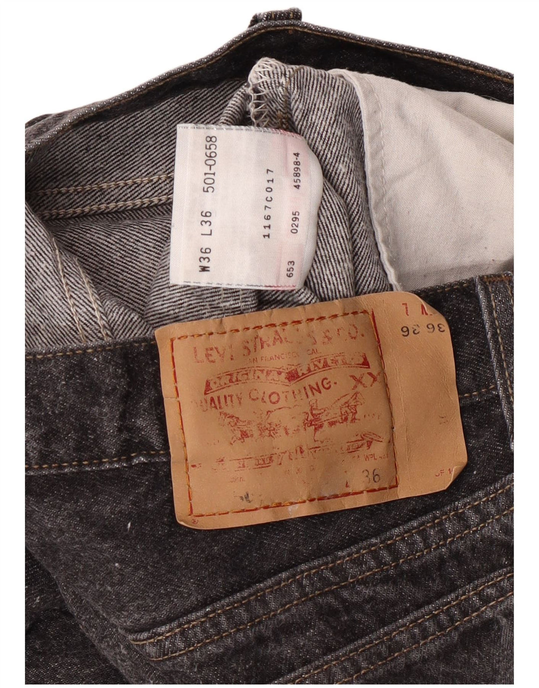 LEVI'S Blugi drepti pentru bărbați W36 L36 bumbac gri
