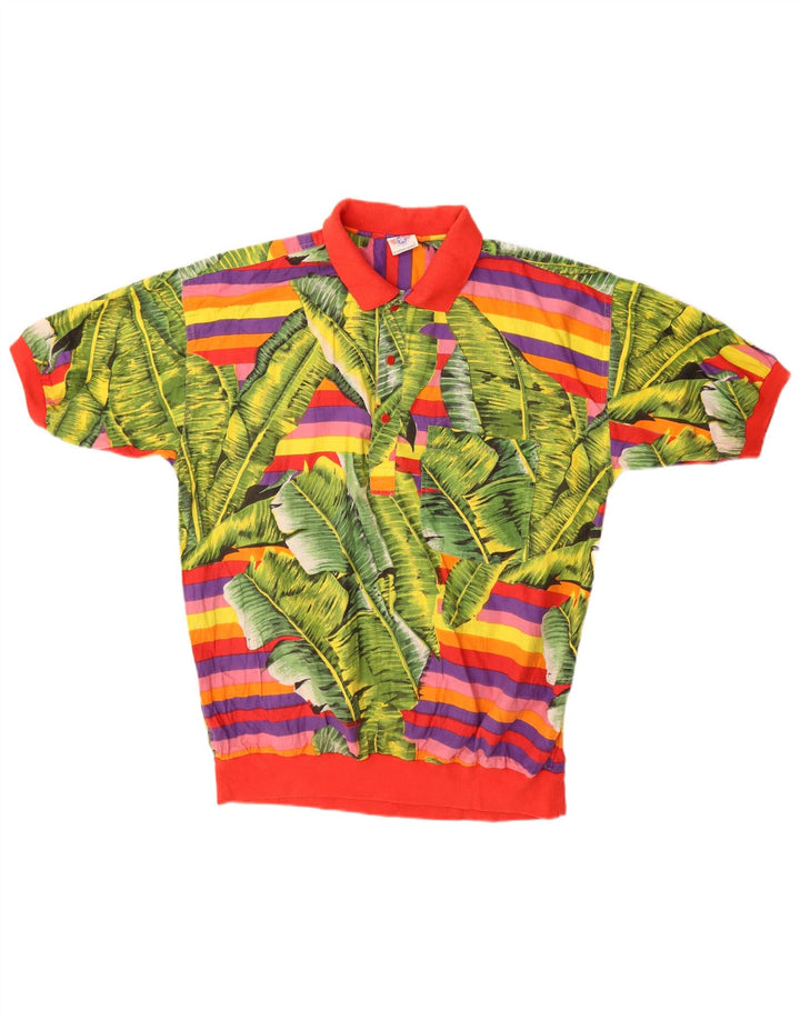 VINTAGE Cămașă cu mânecă scurtă pentru bărbați XL, multicoloră, cu flori tropicale