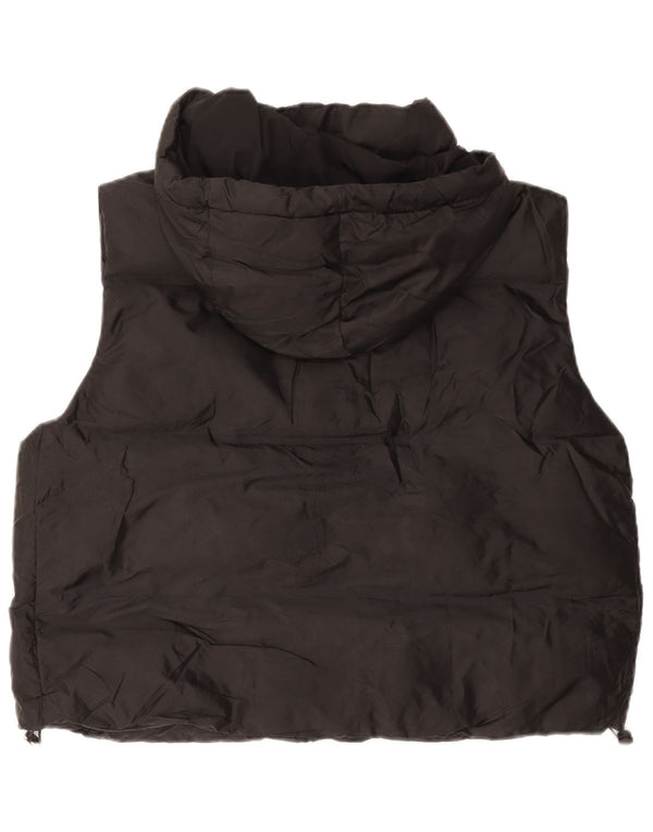 Gilet căptușit cu glugă pentru femei ZARA UK 16 Large Black