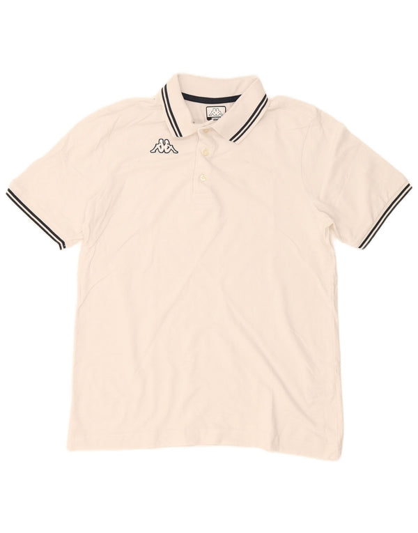 KAPPA Mens Polo Shirt Medium White Cotton