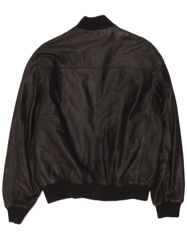 Jachetă de piele vintage pentru bărbați UK 42 XL neagră