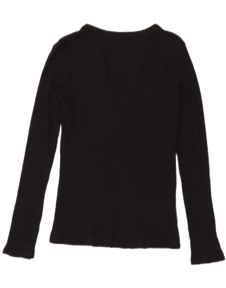 Top pentru femei Zara cu mânecă lungă UK 12 Medium Black Modal