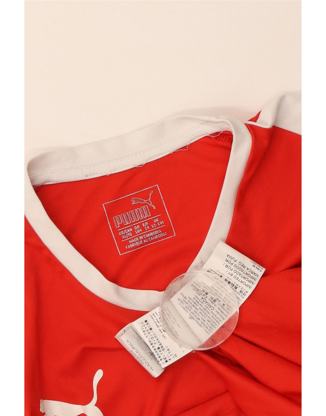 Tricou Puma Băieți Top 13-14 Ani Poliester Colorblock Roșu