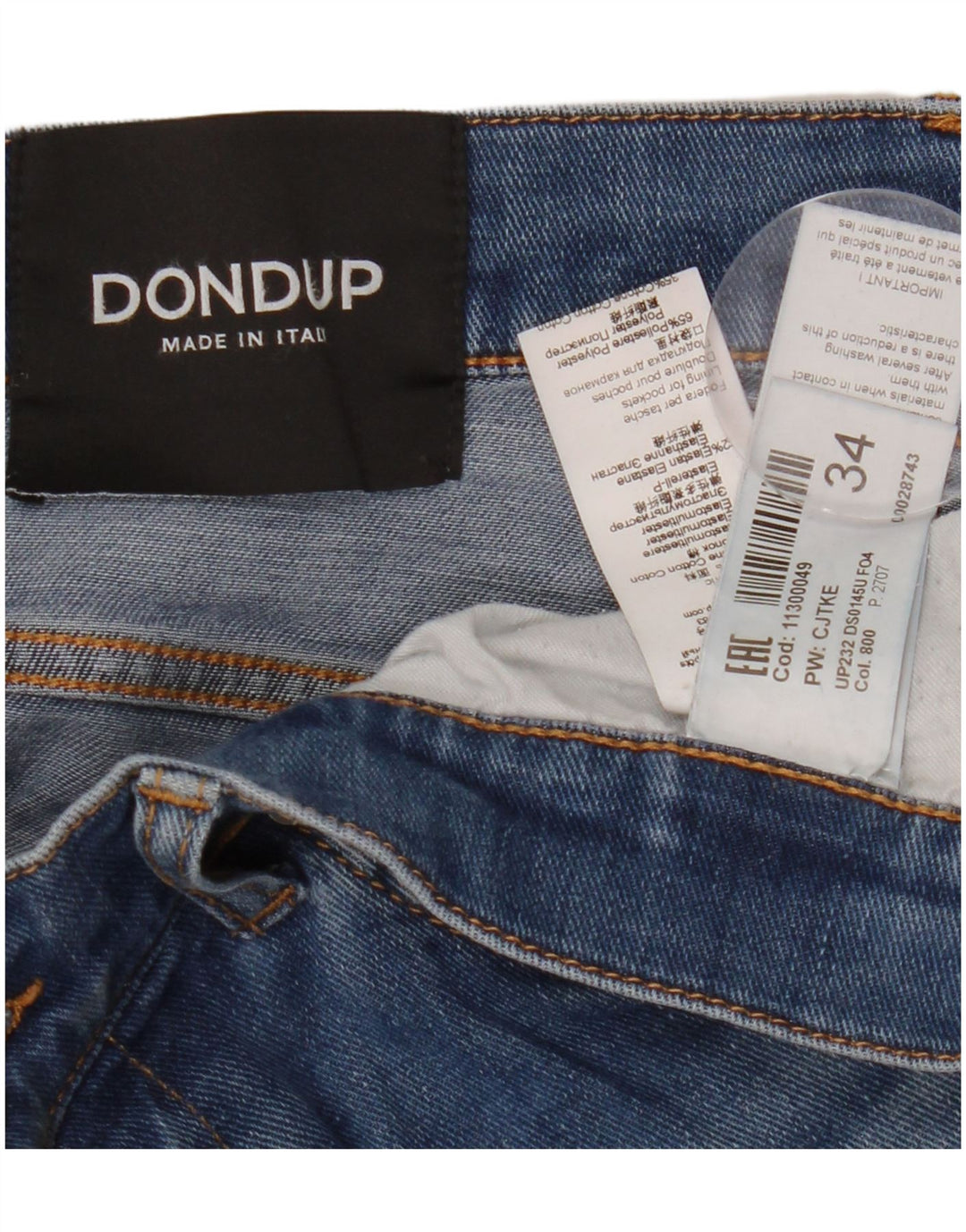 Blugi Dondup George skinny pentru bărbați W34 L32, bumbac albastru