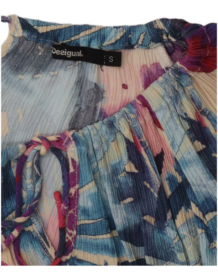 Desigual Womens Graphic Off Shoulder Top UK 10 Small Multicolor Floral