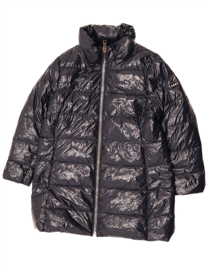 Palton căptușit pentru femei Dkny UK 18 XL Nailon bleumarin