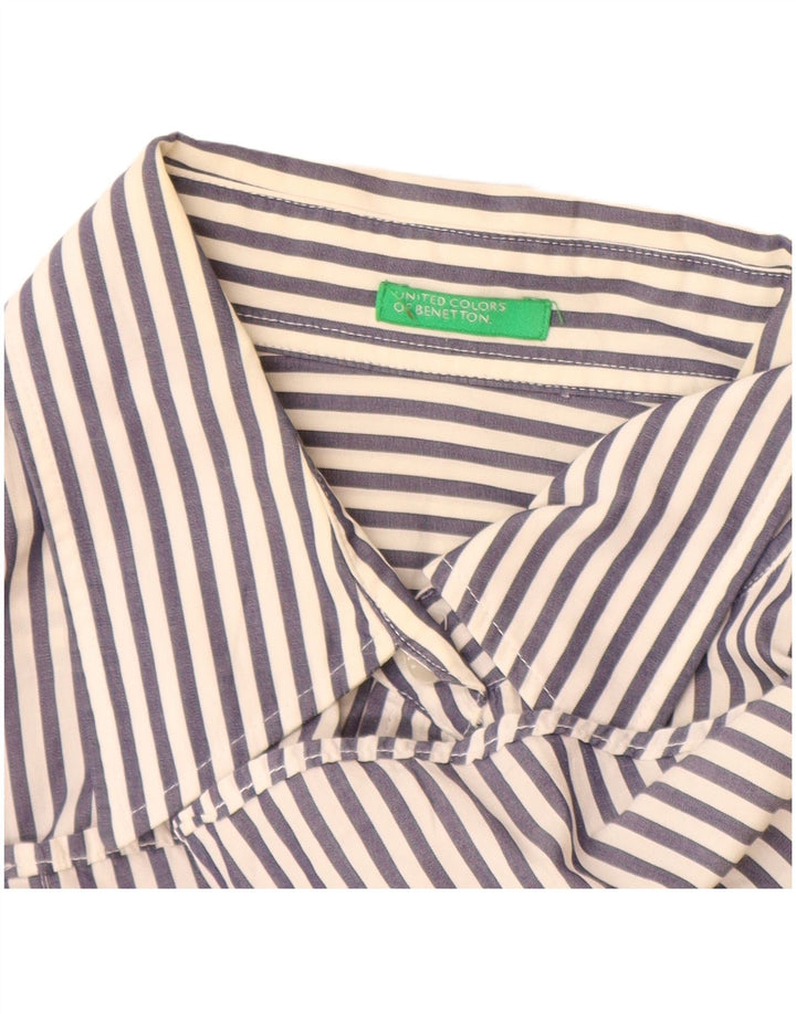 Cămașă Benetton pentru femei UK 16 Large Blue Striped