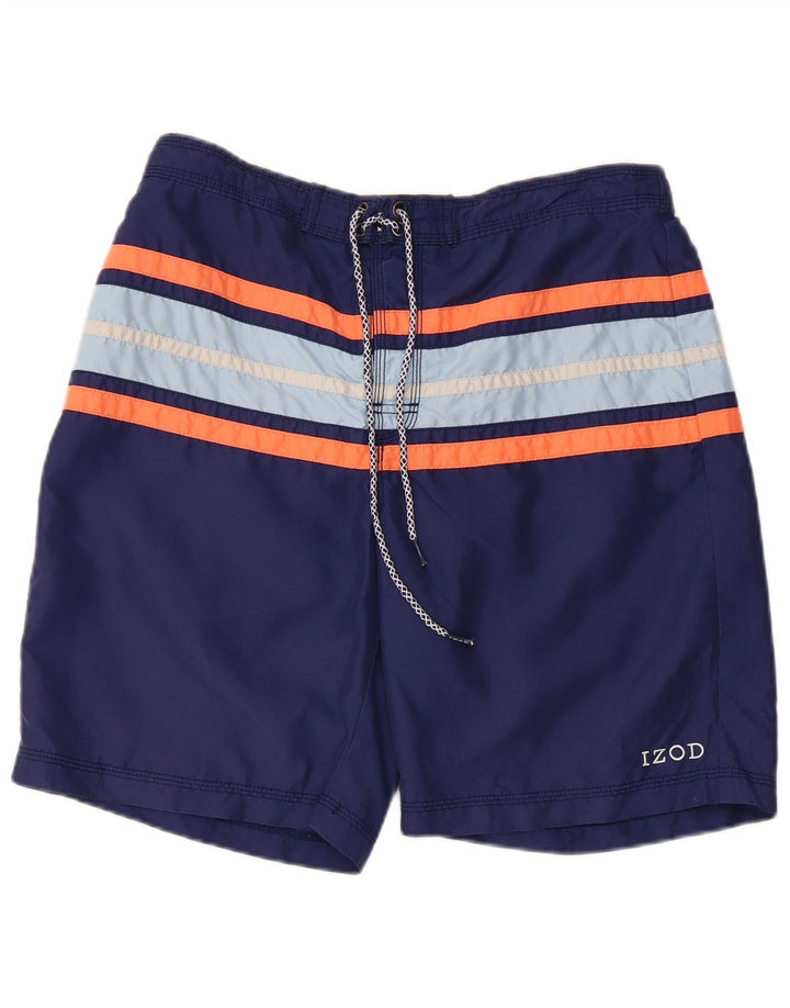 Pantaloni scurți de înot Izod pentru bărbați, medii, bleumarin, poliester color bloc