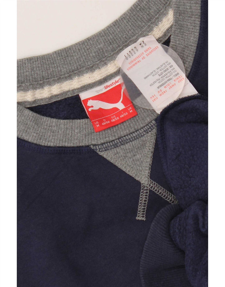 Pulover pentru bărbați Puma Grafic Pulover Mediu Bleumarin, Bumbac Colorblock