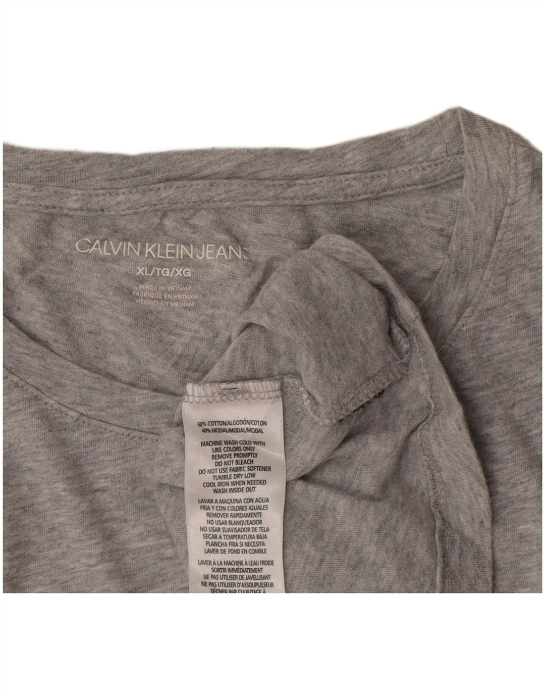 Tricou grafic Calvin Klein pentru femei Top UK 18 XL bumbac gri