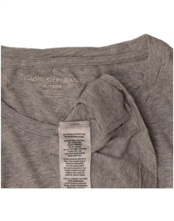 Tricou grafic Calvin Klein pentru femei Top UK 18 XL bumbac gri