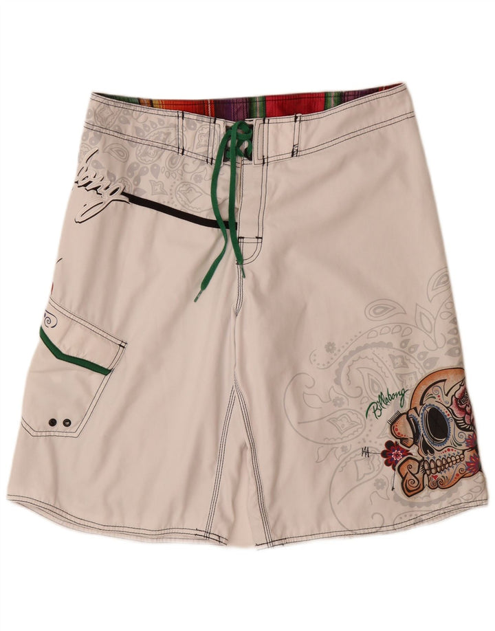 Pantaloni scurți de înot grafic pentru bărbați Billabong, mari, alb, din poliester floral
