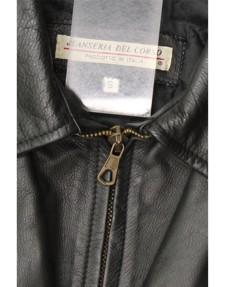 Jachetă de piele pentru bărbați Jeanseria Del Corso UK 36 Small Black