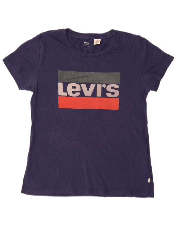 Tricou grafic pentru femei LEVI'S Top UK 10 mic Bumbac bleumarin
