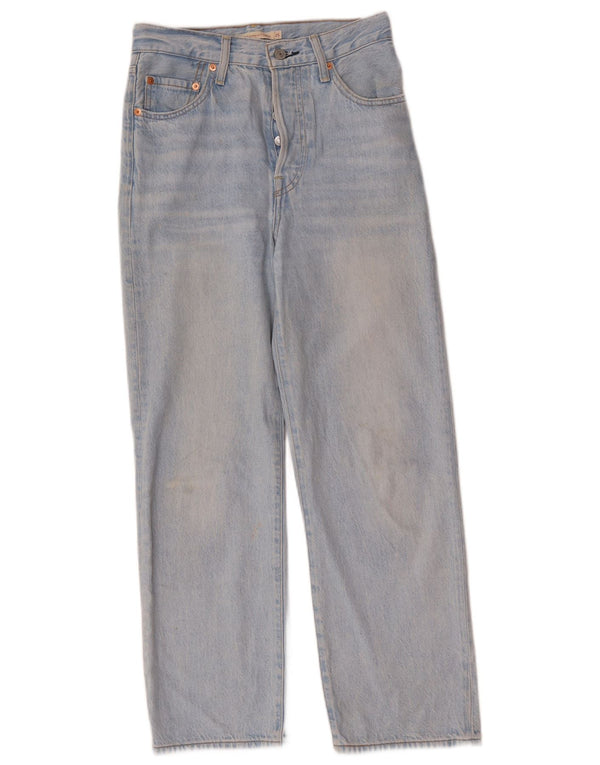 Blugi drepti Levi's Ribcage pentru femei L25 L27 Bumbac albastru