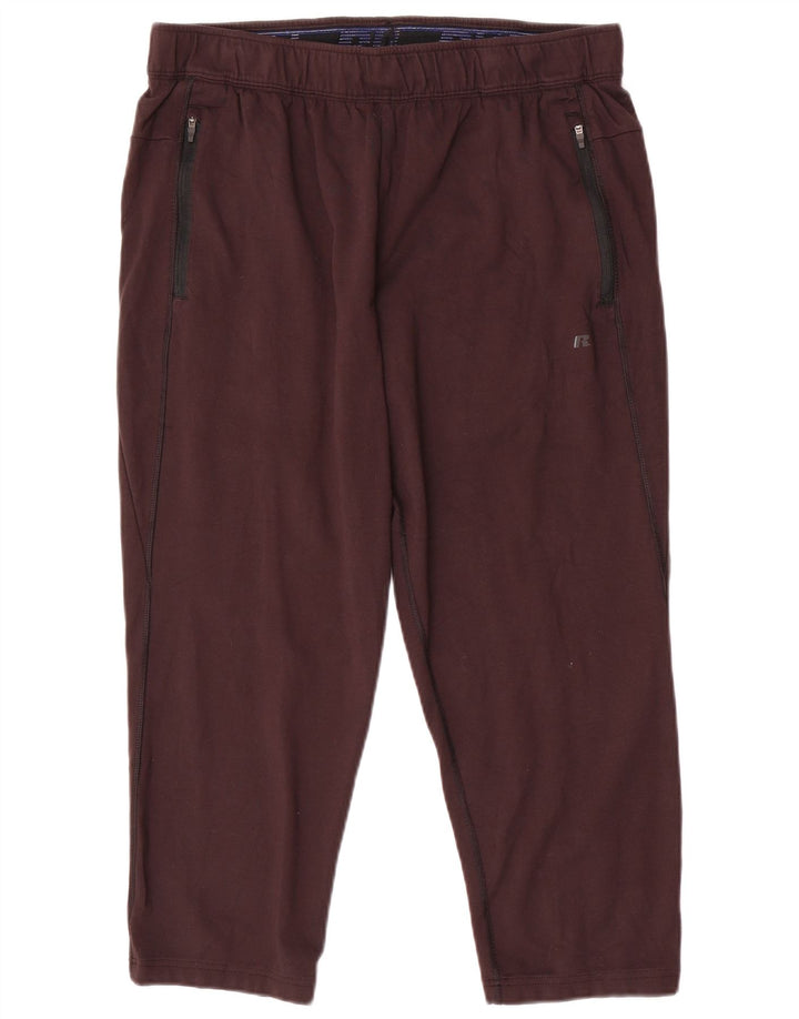 RUSSELL ATHLETIC Pantaloni de trening crop pentru bărbați, largi, negru, raion