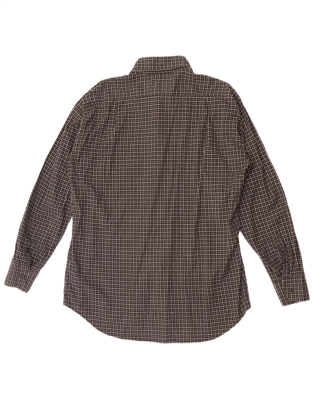 Roccobarocco Mens Shirt Size 44 17 1/2 XL Black Check Cotton