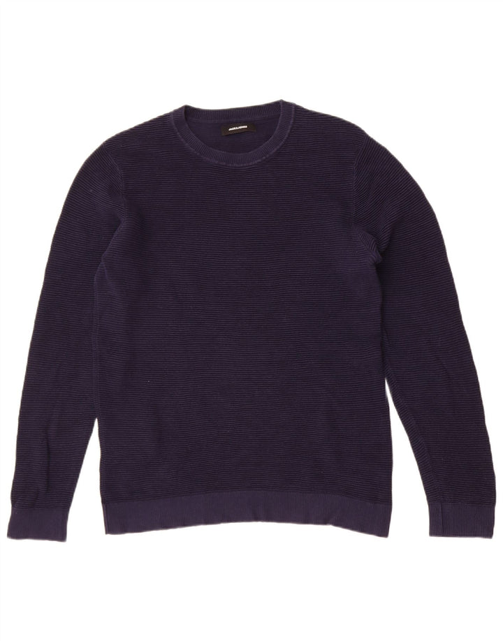 Pulover Jack & Jones pentru bărbați, cu gât crew, bumbac mare, albastru