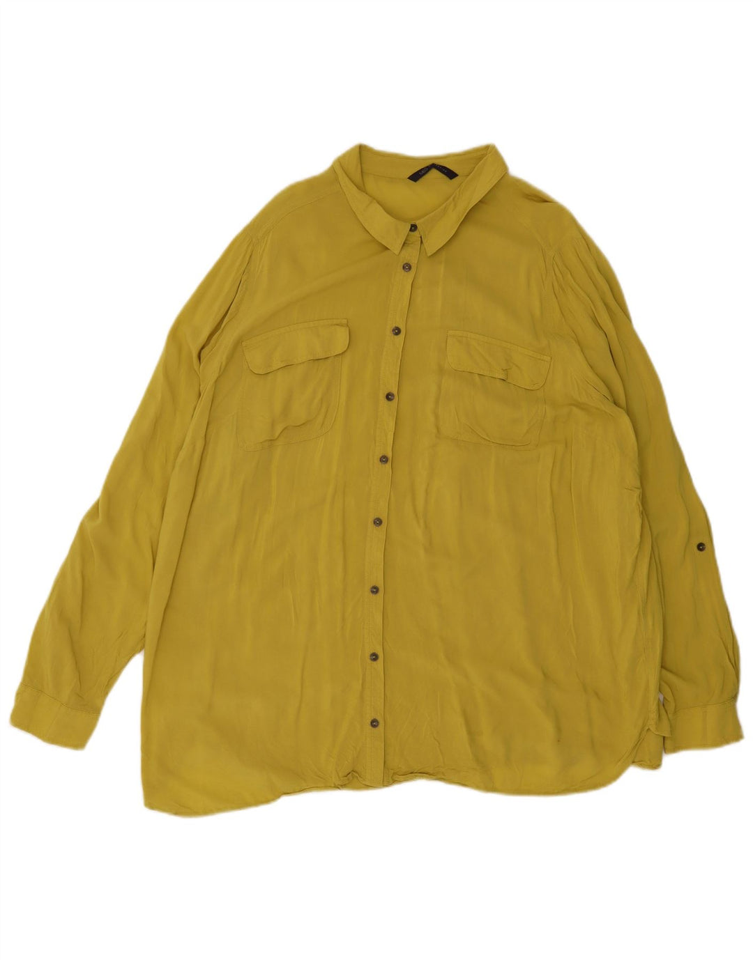 Bluză cămașă pentru femei Marks & Spencer UK 20 2XL Viscoză galbenă