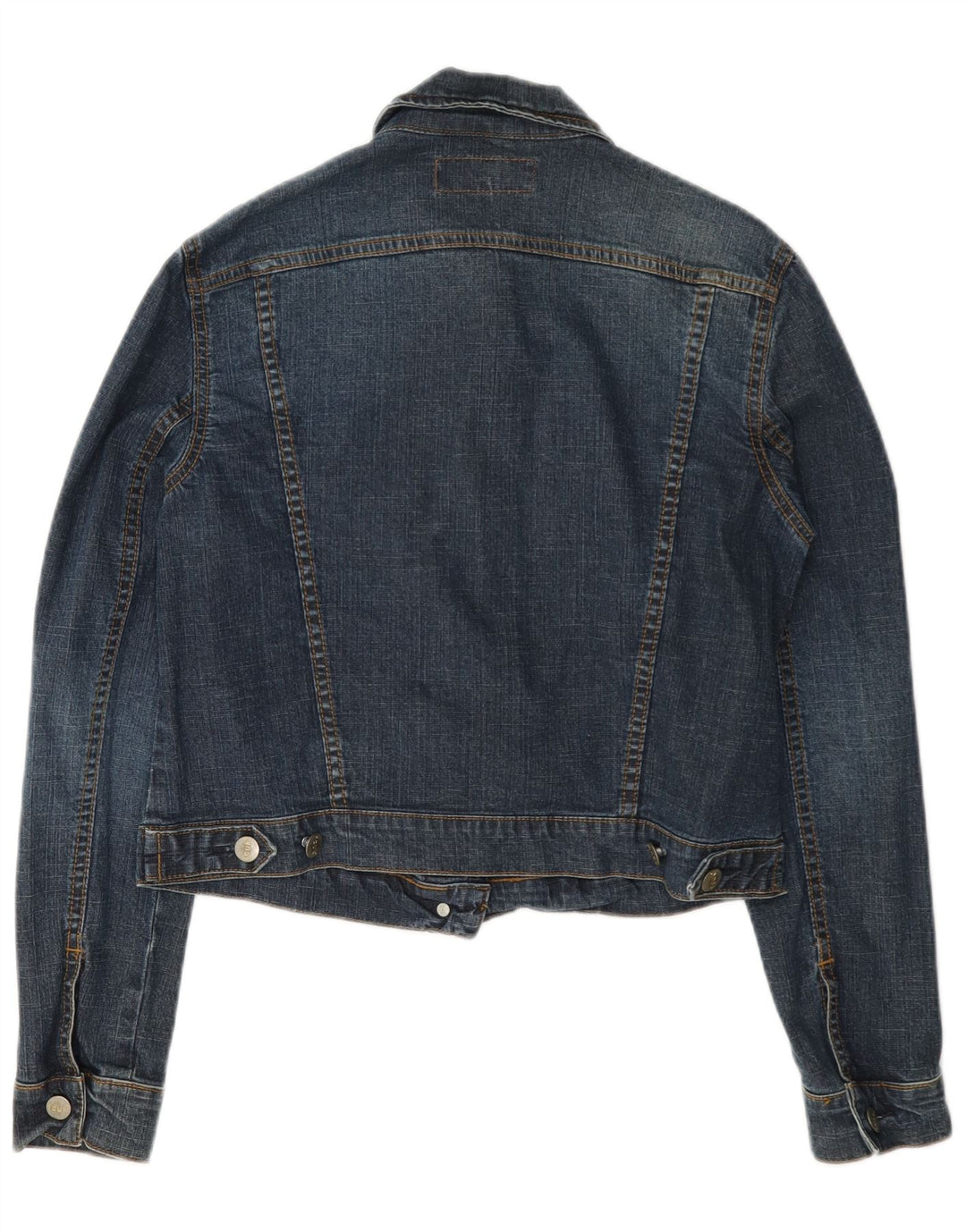 Fcuk Jachetă de denim crop pentru femei UK 12 Medium Blue