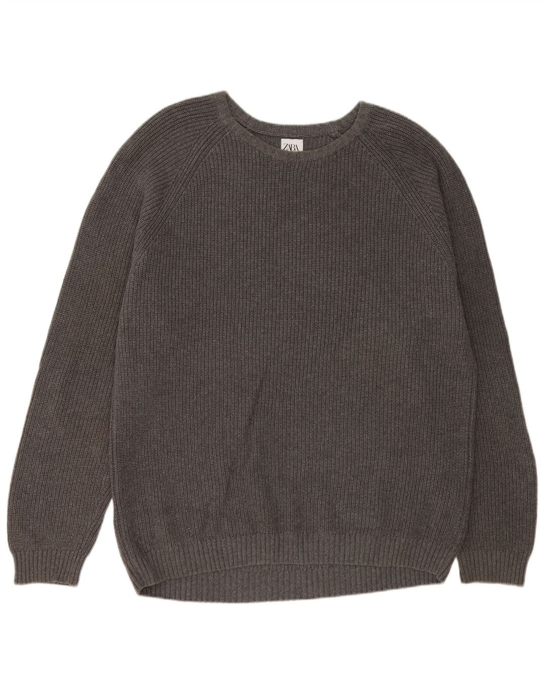 Pulover pentru bărbați Zara, cu gât de barcă, XL, bumbac gri
