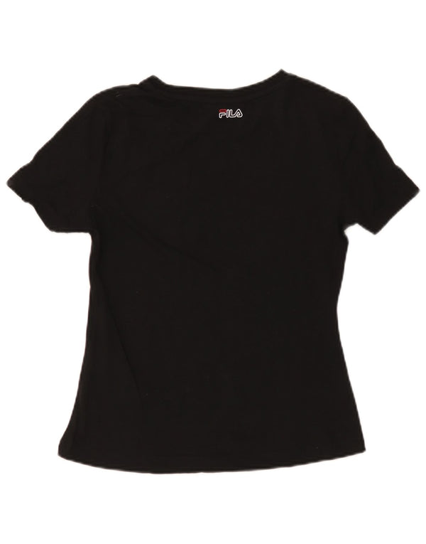 Tricou grafic Fila pentru femei Top UK 10 Small Black Bumbac