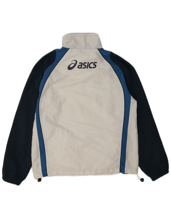 Jachetă de top pentru trening grafic Asics pentru bărbați, alb mediu, poliester color bloc