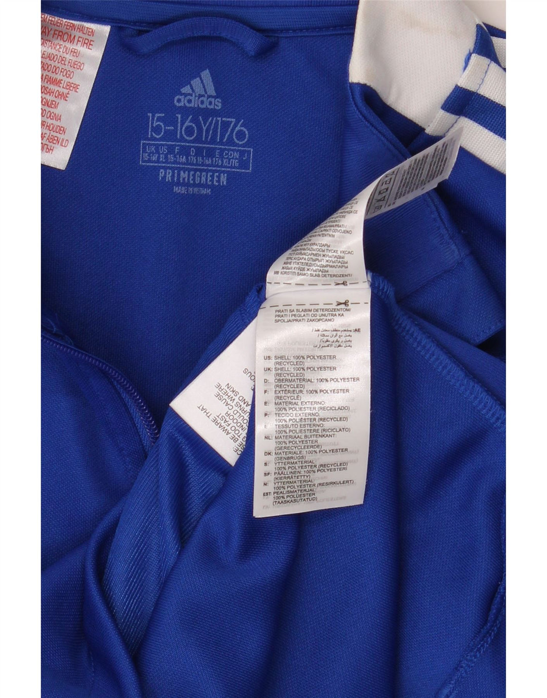 Jachetă Adidas Aeroready pentru trening pentru băieți 15-16 ani, albastru, color block