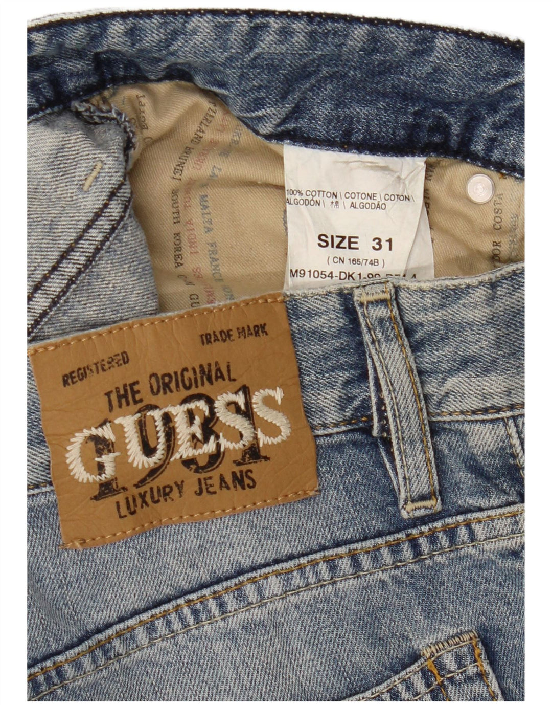 Blugi drepte pentru femei Guess W31 L34 Bumbac albastru