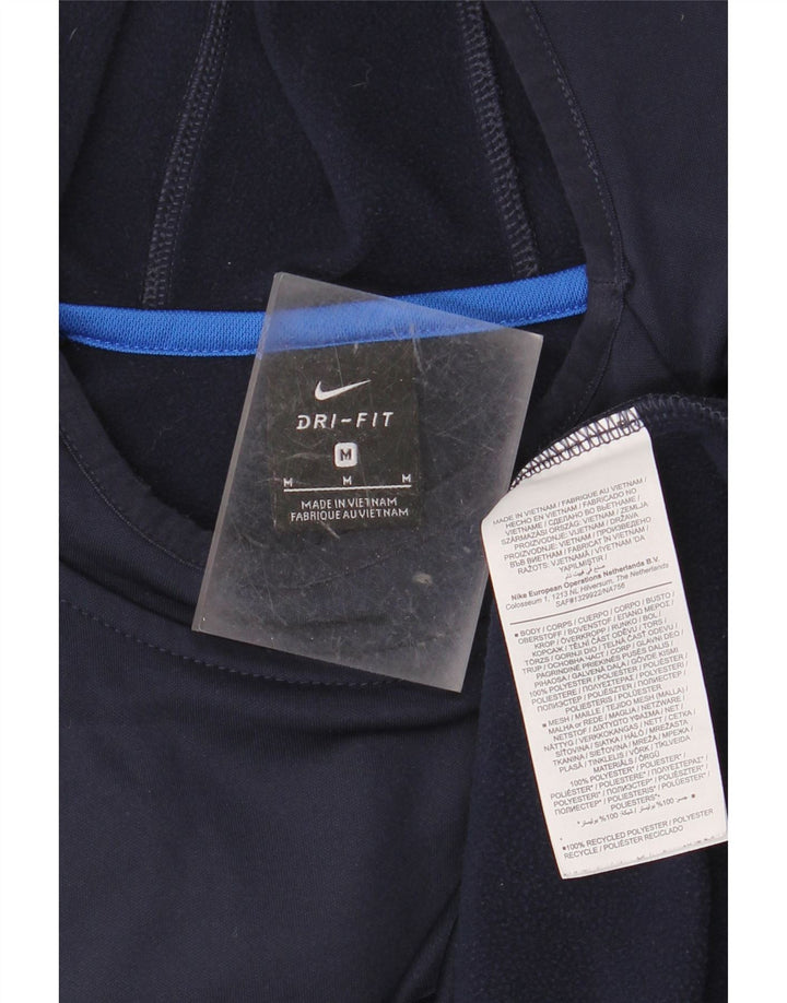 Pulover NIKE Dri Fit, pentru bărbați, cu glugă, mediu, albastru, poliester color bloc