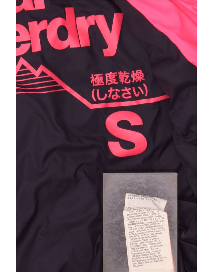 SUPERDRY Jachetă căptușită cu glugă pentru femei UK 10 Small Pink Nylon