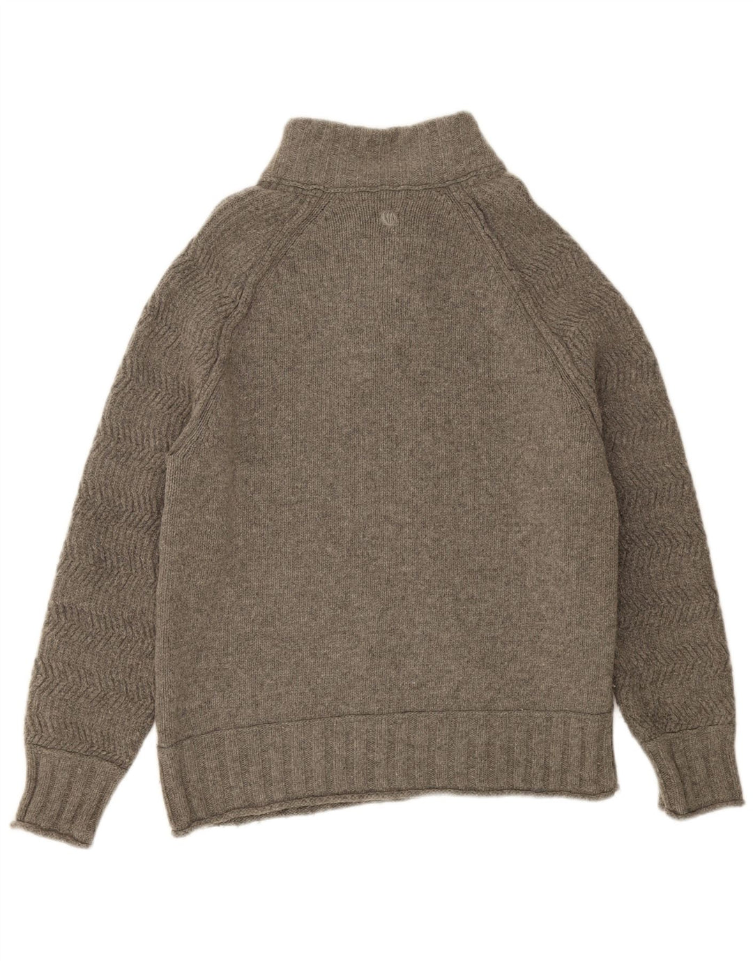 FAT FACE Pulover pentru bărbați cu gât cu nasturi, 2XL, lână gri cu oase